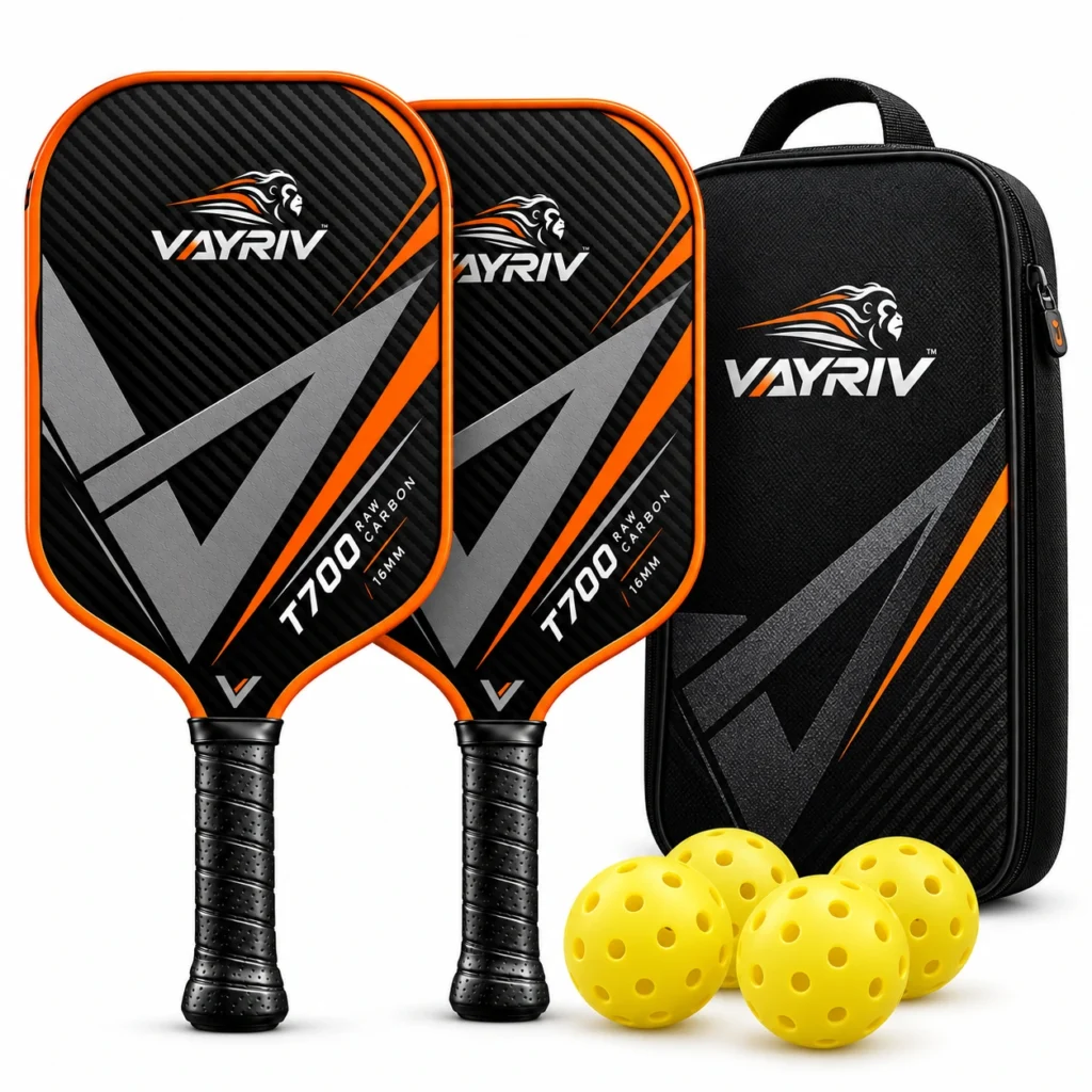 VAYRIV T700 raw carbon pickleball paddle set